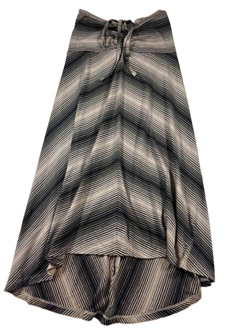 Patagonia Women’s XS Black/White Striped Drawstring Athletic Knee Skirt